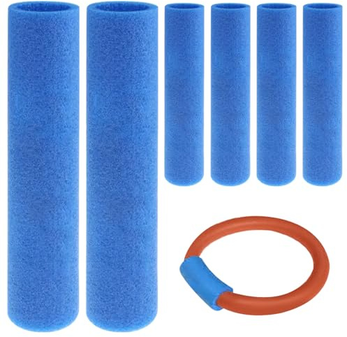 Pesoncarl Pool Noodle Anschluss 6 Stück hoher Auftrieb wasserdichtes Schaumnudelanschluss gerade DIY Multifunktional Poolzubehör, kein Loch, 11,8 Zoll, Schwimmnudeln