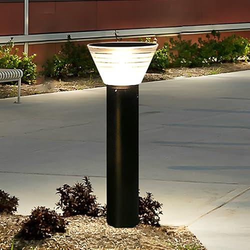TRIVIDHA Lámpara Solar Para Camino De Paisaje, Bolardo Solar De Aluminio, Lámpara De Pie Para Jardín A Prueba De Agua IP65, Luces Modernas Para Pasarelas, Luz Solar Negra Para Jardín Para Pasarelas Pa