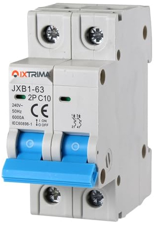 IXTRIMA Automatischer Leitungsschutzschalter, 2P 10A 220V 6kA, Bipolar MCB 2P C10