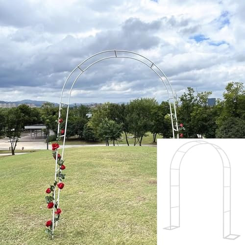Arche de jardin en acier blanc pour cérémonie de mariage et décoration de fête 1,8 x 2,2 x 0,4 m Idéal pour diverses plantes grimpantes Arche de jardin en métal pour intérieur et extérieur