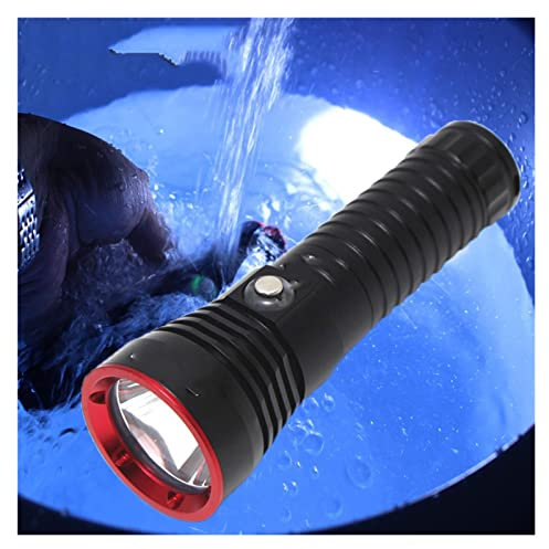 MQDLJSE Linterna de Buceo XHP70 LED de 4000 lúmenes, luz Amarilla/Blanca, IPX8, Linterna subacuática 26650, Resistente al Agua hasta 100 m, lámpara de Buceo superbrillante, Resistente al a