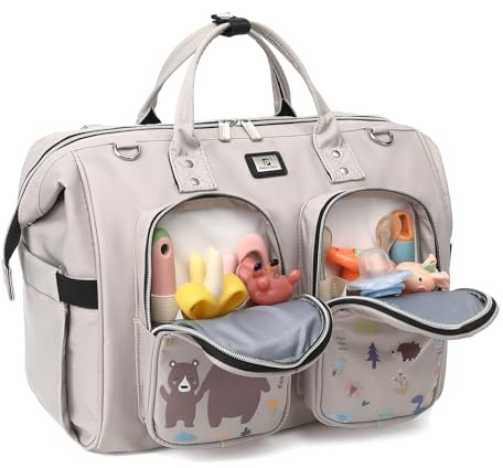Pomelo Best Wickeltasche mit wasserdicher Wickelunterlage und 2 Kinderwagen Haken verstellbare Schultergurt multifunktionale Umhängetasche Reisetasche für Unterwegs