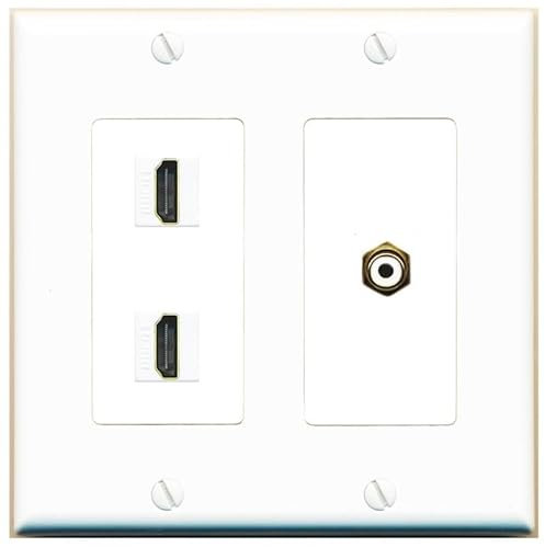 RiteAV Acoplador de 2 puertos HDMI RCA-blanco hembra hembra de 2 puertos [blanco]