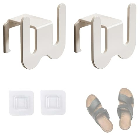 JINJUMEI 2 Stück Schuhhalter Wand, Schuhregal Wandmontage, Space-Aluminium Türschuhregal zum Hängen, Schuhorganizer Hängend Platzsparend Für Bad Und Küche Schuhregal Tür Hängend.