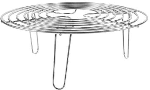 GALPADA Round Stainless Steel Steamer Rack Stand 20x7cm 304 Food-Grade Metal High-Leg Steam Cooling Rack for Household Cooking and Pressure Cooker Use