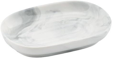 Ceramic Soap Dish Grey Bathroom Accessories, Anti-Slip Soap Holder, Soap Dishes for Bathroom, Easy to Clean, Durable and Stylish Soap Box for Shower, Kitchen, and Bathrooms (Grey)
