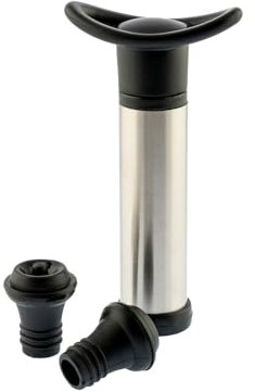 Koala Spain | Pompa per vuoto per vino in acciaio inox, conserva sapore e aroma fino a 7 giorni, facile da usare, include 2 tappi in silicone, sigillatura ermetica, colore argento