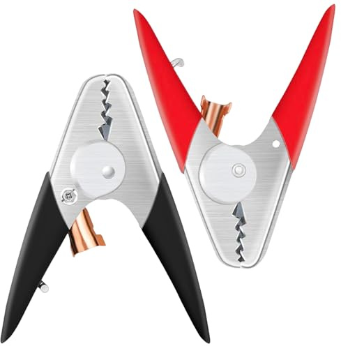 Jumper Cable Clamps Heavy Duty 2 Pcs - Jumper Cable Ends Kit. for Car, Boat, RV, Solar Panels & Electric Fences - Perfect for Car Battery Jump Starting, Charging or Running Applications