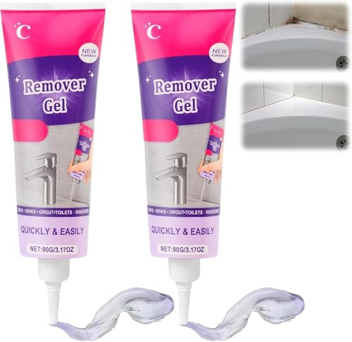 2PCS Mould Remover Gel, Powerful Household Cleaning Gel, Fast Cleans Highly Effective in Penetration Not Damage the Surface, for Bathroom & Kitchen Tile Gaps, Walls (2)