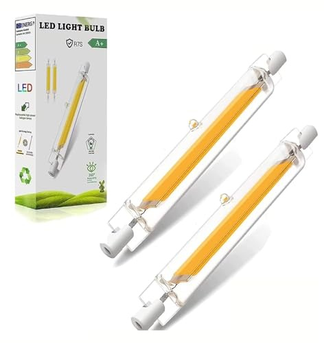 FDHVCB Lampadina LED R7S 78 mm 10 W dimmerabile - R7S LED COB 78 mm Lampadine equivalenti a lampada alogena 100 W, 1000 lm, bianco freddo 6000 K, risparmio energetico del 90%, senza sfarfallio a 360