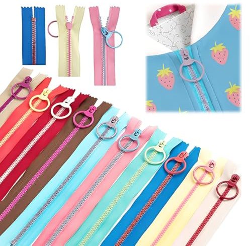 10 Pezzi Cerniera Lampo, Cernieri Lampo Multicolore, Con Cursor e Cerniera, Cernieri per Cucito e Lavoro Manuale, per Borse, Abiti, Fodere di Divano, Cucito, Lavorazione Manuale (10 colori, 30 cm)
