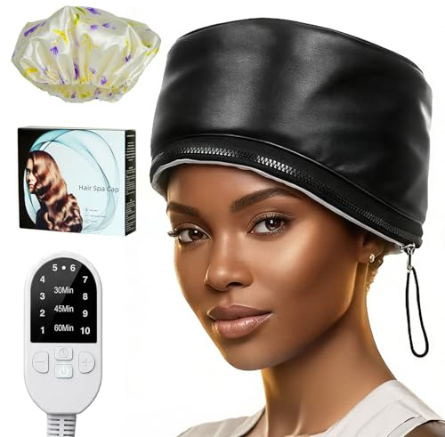 Défroisseur vapeur pour cheveux naturels à la maison, bonnet chauffant pour un conditionnement en profondeur