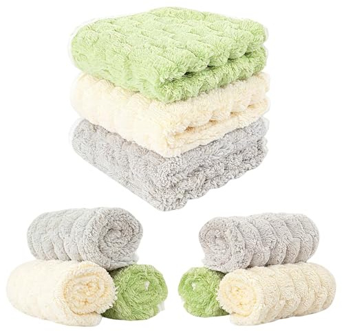 FOGARY Flanell ansiktstrasa 6-pack, återanvändbar mikrofiberduk, sminkborttagningstyg för ansikte, mikrofiber mjuka ansiktsskydd flanell rengöringsduk – tvättbar