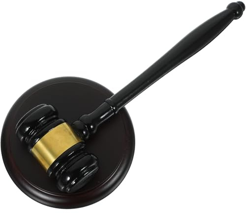 KICHOUSE Mazo de Subasta y Martillo de Juez de Madera Resistente Compacto para Uso en Audiencias y Subastas