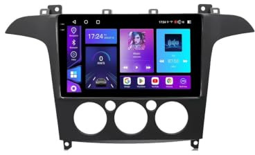 Bilnavigering för Ford S-Max 2007-2015 Dashcam Carplay Och Android Auto, Bärbar Bilstereo, Bilstereomottagare Med Backkamera Bärbar Surfplatta för Bilen, 8 Kärna 6G＋128G
