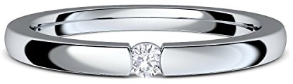 Spannring Verlobungsring von AMOONIC mit Zirkonia Stein Silber 925 | Inkl. Luxusetui, Ring Zirkonia wie Diamant 925er Heiratsantrag Liebesgeschenke Antrag Hochzeit Geschenke FF584SS925ZIFA58