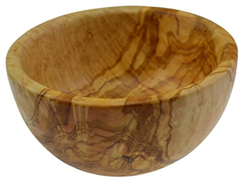 Olive Wood Runde Schüssel für Salat/Obst, Holz, Getreide/Natur, 16 x 16 x 7 cm