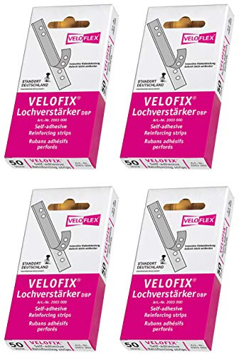VELOFLEX Lochverstärker 105 x 15 mm, 50er Packung, selbstklebend, glasklar (4)
