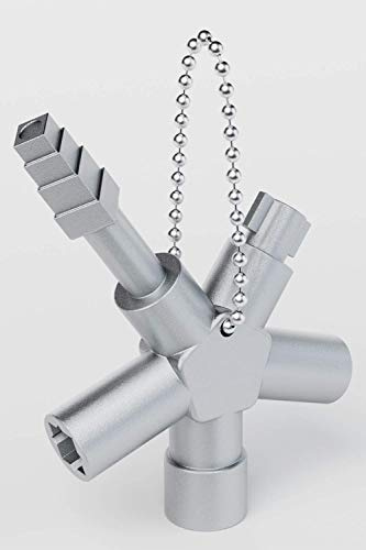 ABSINA Clé universelle multifonction à 4en1 - clé tricoise carré - cle passe partout - pour armoires et serrures standards, radiateur