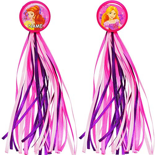 alles-meine.de GmbH Fahrradfransen/Quasten & Bänder - z.B. für Fahrrad - Princess - Prinzessin - inkl. Name - mit Befestigung für Lenker - Fahrrad Kinder - Mädchen Jungen - Fah..