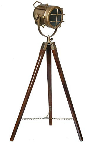Nautical Replica Hub Lampadaire trépied projecteur lampe de lecture pour salon et bureau Décoration cinéma Hauteur réglable 152,4 cm