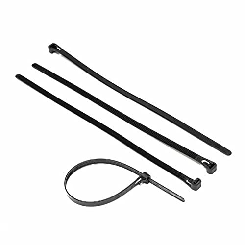 STI Fascette Nylon Riutilizzabili 100pz 500mm x 7.5mm Nere Cablaggio Stringicavo Fermacavo Giardino garage officina casa auto ufficio
