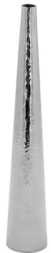Fink schmale Edelstahl Vase 36 cm hohe Blumenvase aus gehämmerten Edelstahl