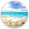 Queenshin Microfiber Round Beach Towels Starfish Circular Blanket Fast Dry & Sandproof, Extra Large Holiday Picnic Table Circle Throws 150 CM with Fringe