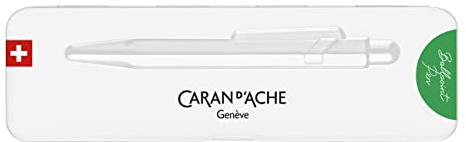 Caran d'Ache Kugelschreiber 849 Colormat-x in der Farbe Grün mit Etui, 0849.734, 1 Stück (1er Pack)