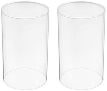 BESPORTBLE Windlicht Glas 2 Stücke - Glaszylinder für Kerzen (15x8cm) Transparent Teelichtgläser ohne Boden - Weihnachten, Halloween, Zuhause, Tischdeko, Hochzeit, Restaurant