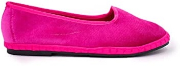 I Love Laura Friulana Donna Velluto Fuxia Tinta Unita Scarpe Fondo Gomma N36
