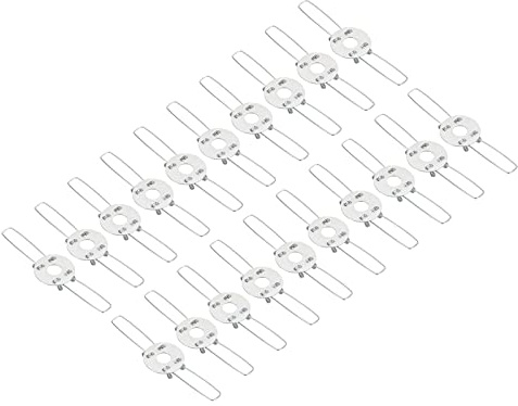 PATIKIL 3.9 Abat-jour Ressort Clip, 20 Paquet Métal Fixation Ressort Clip 2 Fourchettes Abat-jour Adaptateur pour Pendentif Lampes Lanternes, Argenté