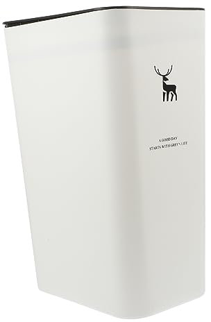 Cabilock Poubelle à Pression Pour Salle De Bain 10l Corbeille Étroite En Plastique Blanc Avec Motif Design Pour Espaces Réduits Et Utilisation Quotidienne