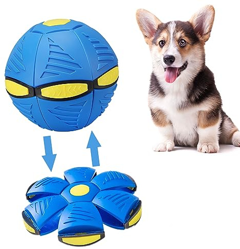 Bikirin Pelota voladora de juguete para perros, juguete de deformación mágica para mascotas, juguetes OVNI para perros y gatos, nueva originalidad frisbee para perro, bola voladora para deportes al