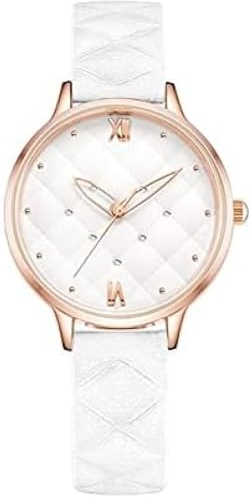 Volu Montre Décontractée Fine pour Femme - Montre Élégante - 33 Mm - Mode Minimaliste - Montre-Bracelet avec Bracelet en Cuir PU - Montre d'affaires Tendance,Blanc,Hilarious123