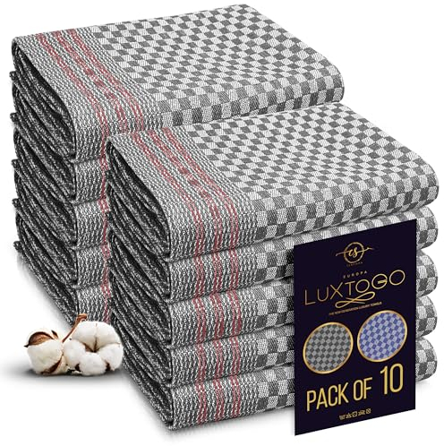 LUXTOGO®️ - Geschirrtücher Baumwolle Set, 100% Baumwolle Küchentücher Ringgesponnene Extra Dicker 300g/m² Geschirrhandtücher 50 x 70 cm Küchenhandtücher für Küche, Restaurant. (10 STK)