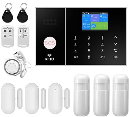 Alarm System 4G Home Security Alarm System WIFI Wireless Alarm Kit Tuya Smart Life App Supports Wired Detector Door PIR Infrared Detecto Zero false positive rate (Color : PG108-4G-I)
