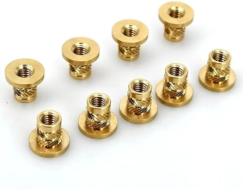 JUMELA Messing-Hot-Melt-Einsatz, T-Typ-Flanschmutter, M2, M2,5, M3, M4, M5, M6, M8, Messingmutter, Gewinde, Heißform-Einbettungsmutter for 3D-Drucker, 10/15/20 Stück (Size : M3x5.4xOD4.6 20pcs)