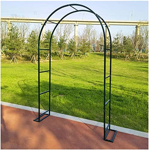 GERRIT Rosenbogen Freistehend Gartenbogen Aus Metall Mit Sockel Pergola Rankhilfe Rankgitter Torbogen Für Kletterpflanzen Stabiles Metallgestell 220cm Hoch, Breite 120-350cm,Schwarz,140x230x40CM