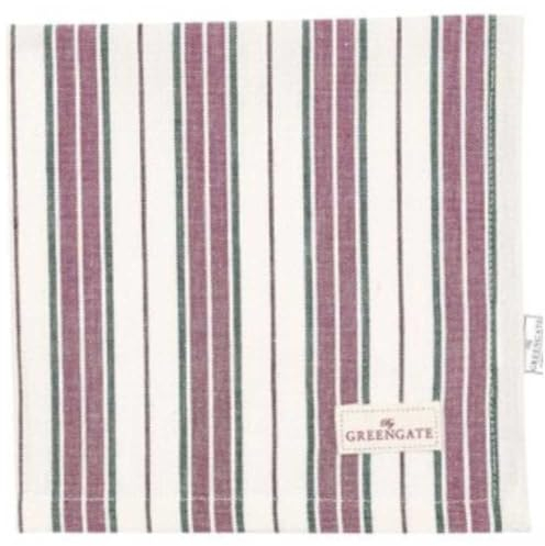 GreenGate Stoffserviette Lucianna Weiß mit Streifen 40x40 Serviette Baumwolle