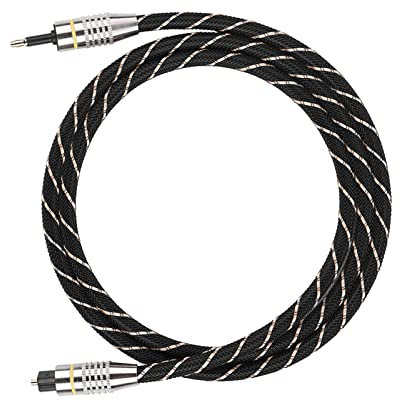 Toslink a Mini Plug Cavo Audio Digitale in Fibra Ottica da 3,5 Mm SPDIF Connettore Placcato Oro Rotondo Nero 1,5 M di Intrattenimento Domestico Audio HiFi di Alta qualità (1M)