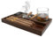 Posacenere per sigari posacenere in legno con tagliabigari porta sigari e supporto per whisky 3 fessure per sigari, accessori pesanti per sigari, per casa, ufficio ed esterni