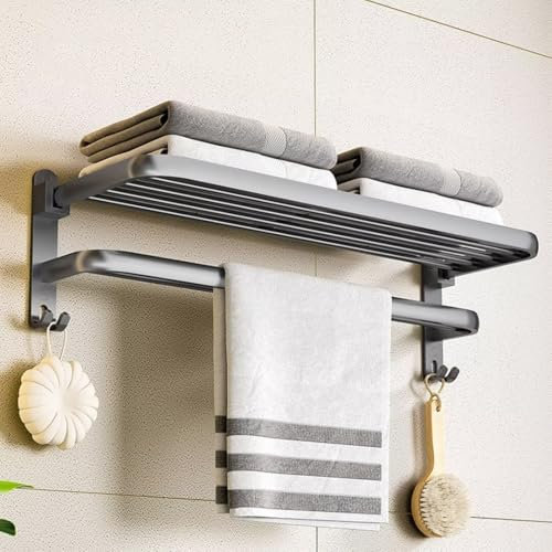 Handtuchhalter, Handtuchhalter Ohne Bohren, Handtuchhalter Wand, Handtuch Halterung Ohne Bohren, Handtuchstange Aluminium, Handtuchständer, Handtuchstange Ohne Bohren 50cm