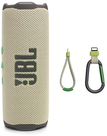 JBL Flip 7 Portable Bluetooth Speaker, Waterproof and Drop-Proof - Sand | Up To 16 Hours Playtime, IP68 Dustproof Build, Clip-On Loop, USB C Lossless Audio, Links With Other Speakers For Outdoor Use