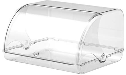 Contenedores De Pan Caja de pan for encimera, organizador de maquillaje, caja de almacenamiento de escritorio, contenedor de pan con tapa for panecillos caseros Para Almacenar Pan(Transparent)