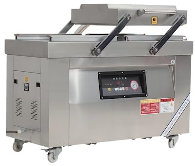 Selladora al vacío vertical industrial, máquina de embalaje de sellado al vacío de alimentos con descarga de gas