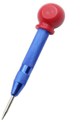 Punzone centrale, marcatore automatico a tenuta centrale, perforatore a molla in acciaio, per legno, metallo, plastica (blu)