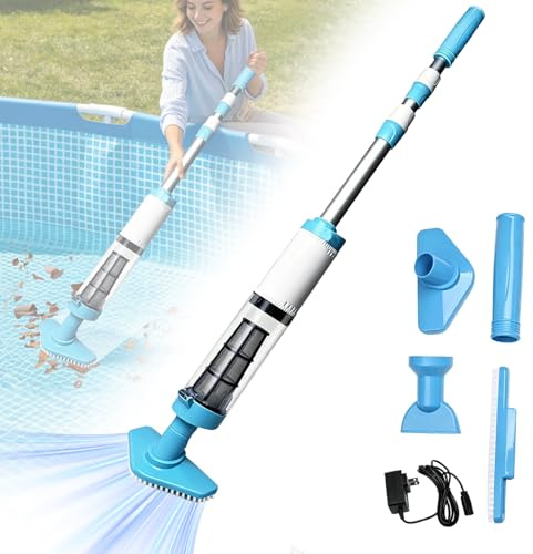 Pool Vacuum Cleaner 3-in-1 Wireless akku Pool with Telescopic Rod Floor Vacuum Cleaner Handheld Device Tragbarer Poolsauger Kabellos for Small Pools,Spas,Hot Tubs Against Sand and Dirt