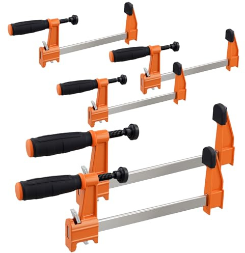 NAMYEUT 5 PCS 6 Inch 12Inch Bar Clamp Set, F Wood Clamps, | Quick Grip, Professiona Quick Release for Woodworker Metalworker Carpenters Hobbyist