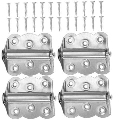 LALAFINA 4 Stück Auto Reset Feder Butterfly Hinge mit Schrauben Flachsand Türscreen Hinge für Holz und Schranktüren Langlebig und Stabil